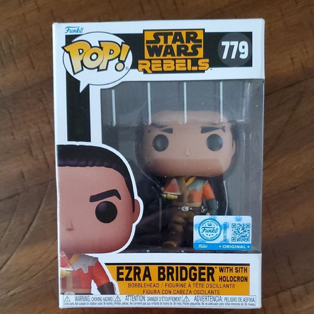 NIB Funko Pop! Star Wars Rebels Ezra Bridger with Sith Holocron #779